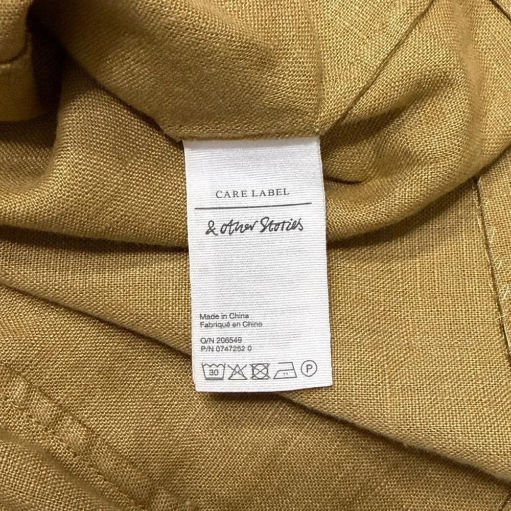 & Other Stories Paris Atelier Mustard Linen Skirt